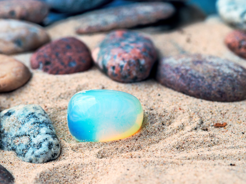 crystal opal in sand