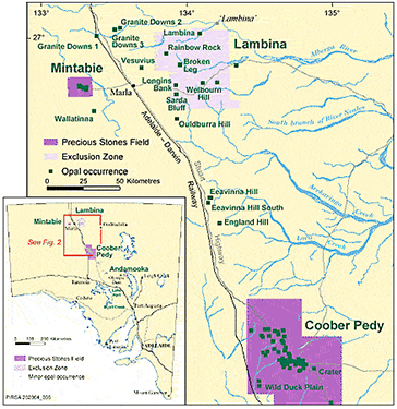 Lambina opal field map